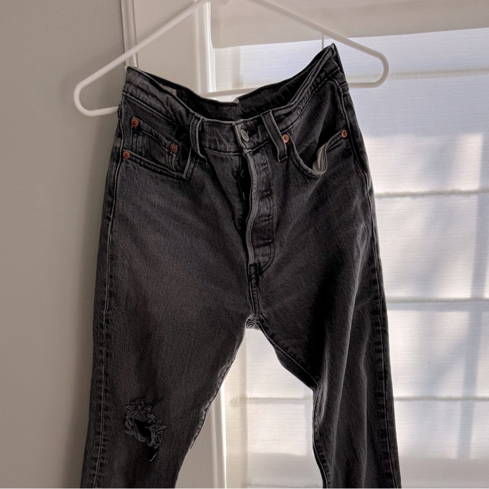 Levi’s Premium 501 Skinny Denim Jeans W28 L28, Distressed - Picture 2 of 10